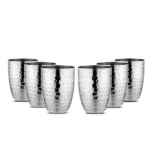 STAINLESS STEEL GLASS HAMMERED-SET OF 6