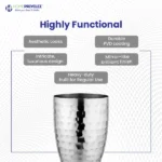 STAINLESS STEEL GLASS HAMMERED-SET OF 6 - Image 3