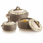 Nayasa Coral Insulated Inner Stainless Steel Casserole Set of 3 (1500, 2500 & 3500ml) - Image 2
