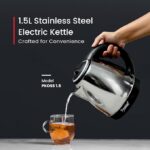 Prestige 1.5 litre PKOSS Stainless Steel Electric Kettle | 1350 Watts| Elegant Design | Cool-touch Handle and Lid | Automatic Cut-Off and Single-Touch Lid Locking. | Silver - Image 3