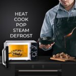 Pigeon 20L Nano Wave Solo Microwave Oven | 700 Watts | 5 power levels (Re-Heat, Pop, Cook, Steam, Defrost - SKSMWO20L) | BLACK - Image 4