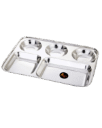 SHRI RAM-STAINLESS STEEL BHOJAN THAL | 5 IN 1 | SET OF 6 | BOX PACK