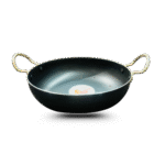 SHRI RAM Iron Kadai with Strong Handles | Large, | Induction Friendly | Pre-Seasoned Iron Kadhai 100% Pure & Toxin-Free, No Chemical Coating ,Size -1,Black