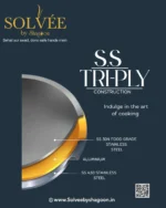 SOLVEE STAINLESS STEEL TRIPLY KADAI WITH STEEL LID | CERAMIC COATING | - Image 2