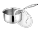 SOLVEE- STAINLESS STEEL TRIPLY SAUCEPAN | TEAPAN WITH GLASS LID