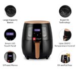 Cello Smart Digital Air Fryer 1400W, 4.5 Liter | Uses up to 90% less fat | Smart Touch Panel | Rapid Air Technology | Ideal for Fry, Grill, Roast & Bake | (Black) - Image 2